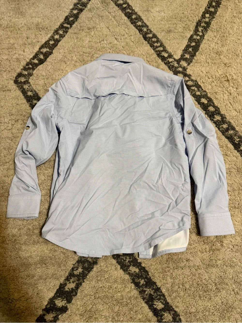 Youth Poncho Light Blue strip Button-Up Shirt